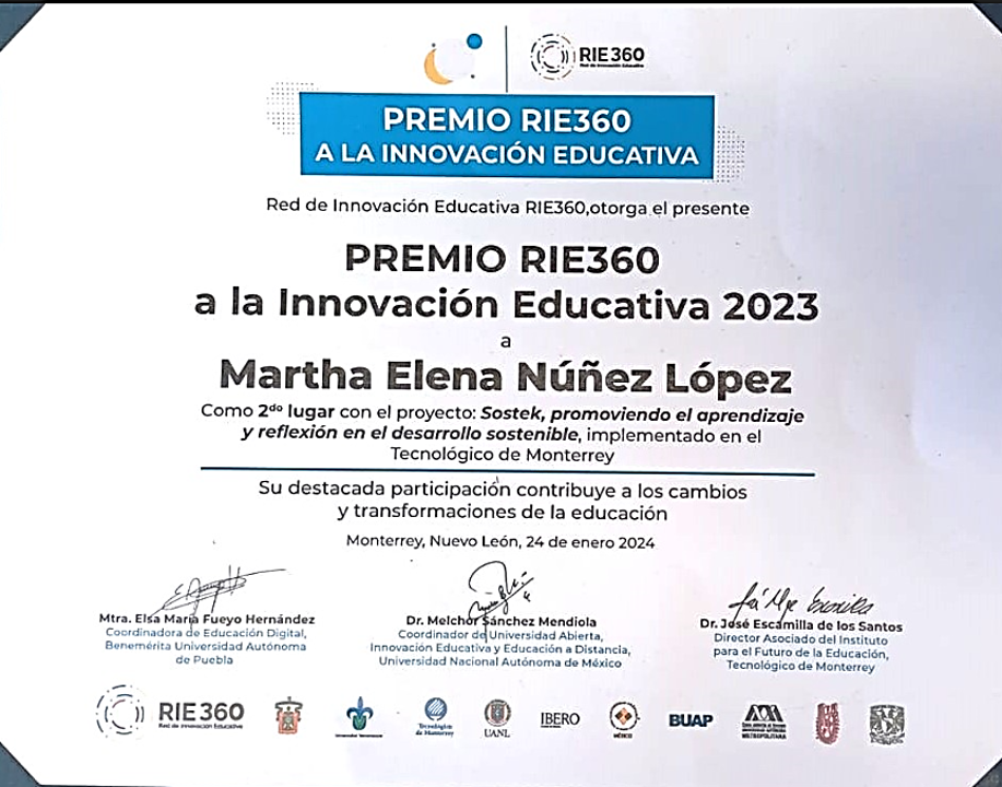 Diploma RIE 360 SOSTEK
